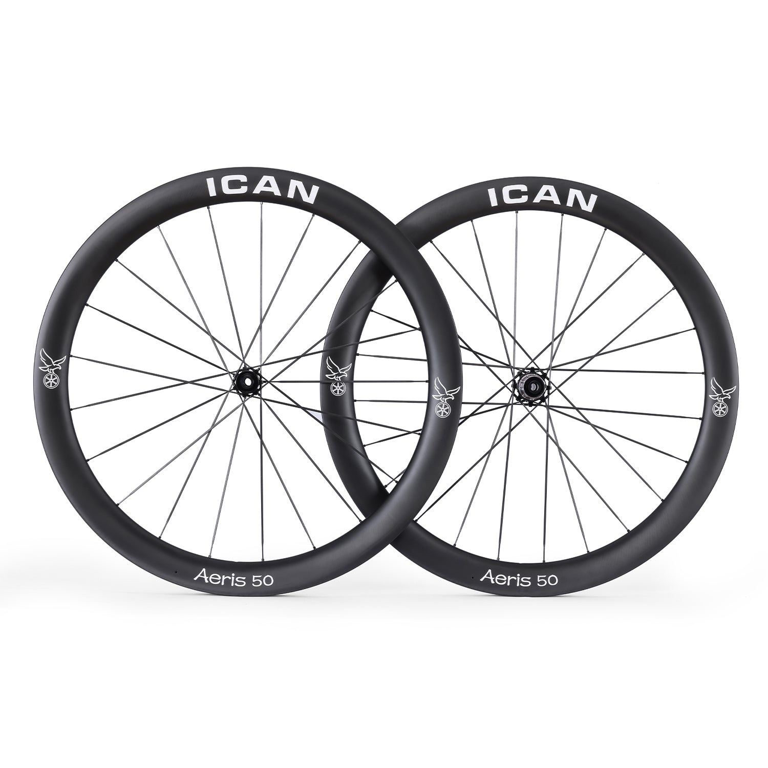ICAN Aeris 50 disc carbone spoke wheelset 45T ratchet