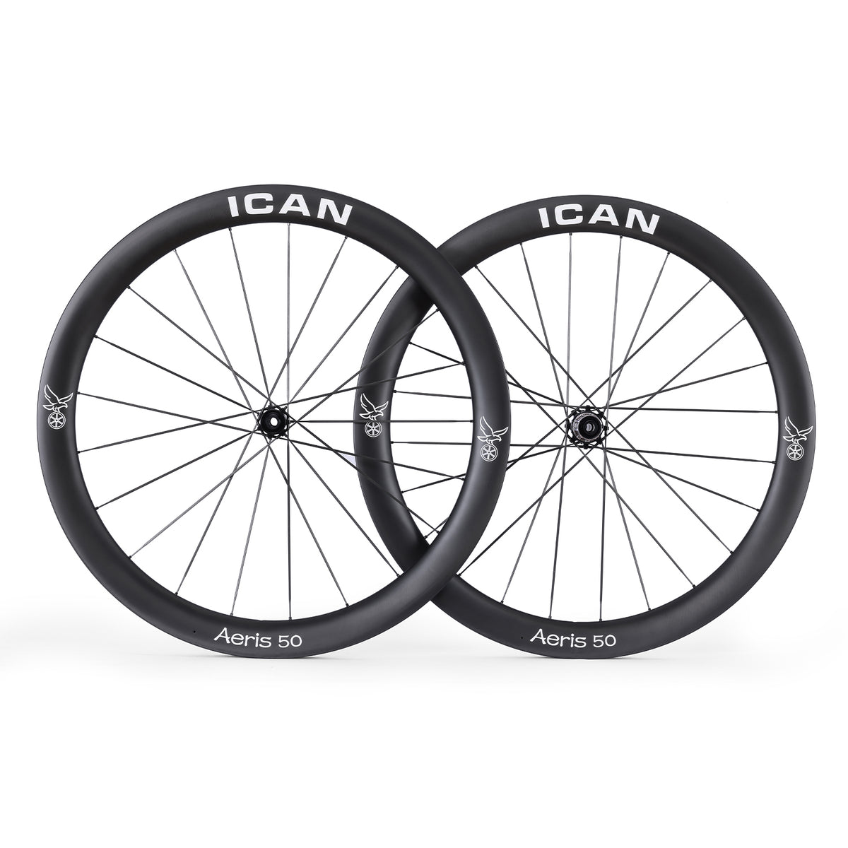 ICAN Aeris 50 disc carbone spoke wheelset 45T ratchet