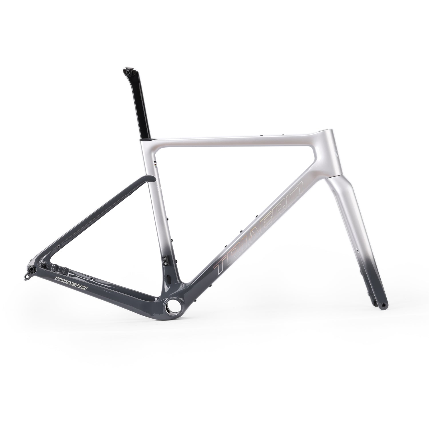 ICAN Graro UCI gravel bike frame without bolts 0mm offset seat post