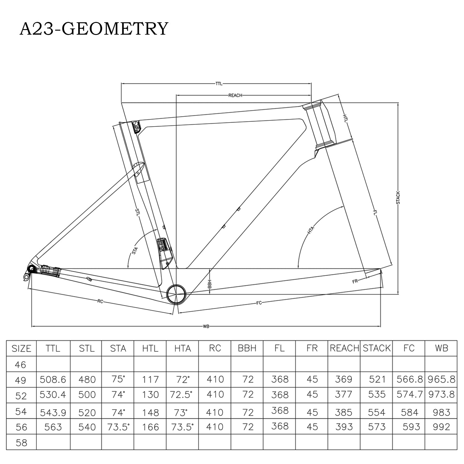 Road Bike Disc Frame A23