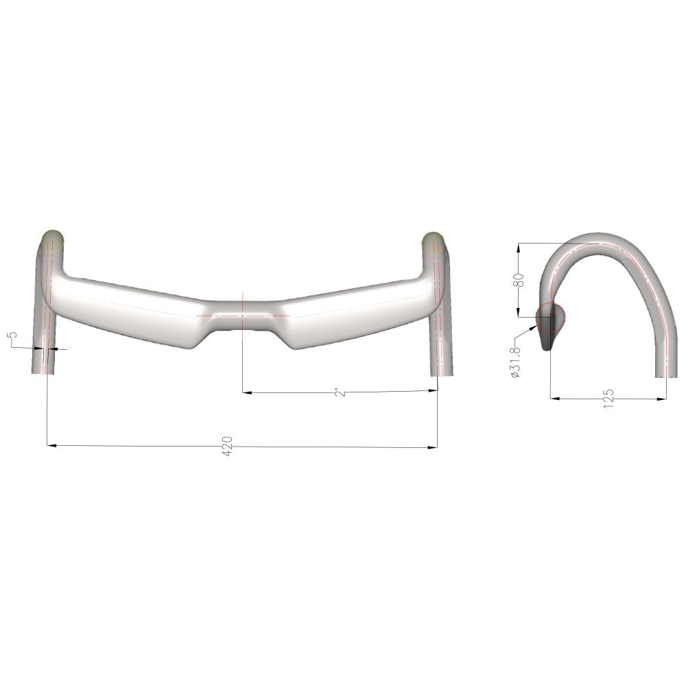 Internal Routing Road Bike Handlebar HBA9